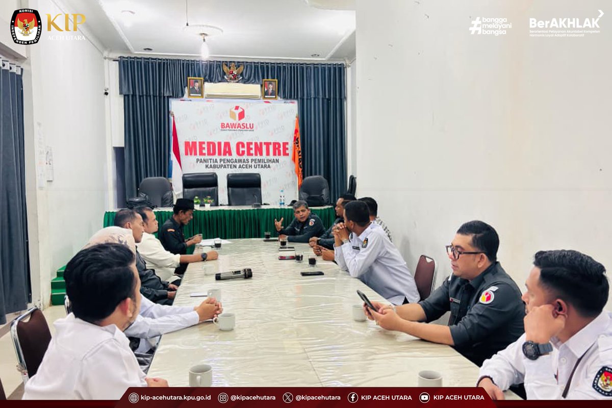 kipacehutara's tweet photo. #TemanPemilih KIP Kabupaten Aceh Utara melaksanakan Rapat Koordinasi bersama Panwaslih Kabupaten Aceh Utara terkait persiapan pelaksanaan Rapat Pleno Terbuka Pemutakhiran Data Pemilih Berkelanjutan (PDPB) Triwulan II Tahun 2026 tingkat Kabupaten Aceh Utara.

#KPUMelayani https://t.co/HbnD1j5C3I