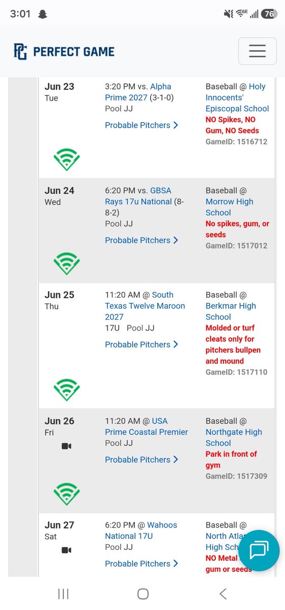 JackDaley2009's tweet photo. This my WWBA Schedule  will be playing some top teams in the country. Love for you to come out and watch @Josh_McDonald14 @jaredcantu20 @htcraig6 @CraigGibson_MU @wes_johnson98 @CoachWaggs22 @br41bennett @CodyWofford13 @blake24w @PG_Georgia @PerfectGameUSA @kzune24 @Utbaseball7 https://t.co/U1PlZGwFh8