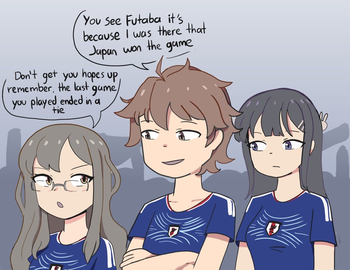 Dogito66's tweet photo. I drew this fan art when Japan played in Monterrey but i forgot to upload it.

#ilustration #fanart #worldcup #Aobuta #SeishunButaYarou https://t.co/b9C7z1vO5p