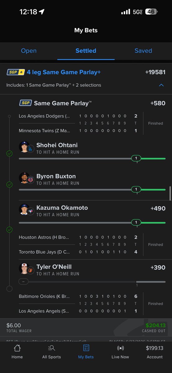 Moriremosss's tweet photo. @ParlayVault Yeah I had a feeling I took the early cashout ngl https://t.co/k08487VQeE