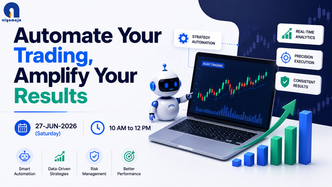 algomojo's tweet photo. 🚀Stop trading manually. Start trading smart.

Join our LIVE session:
🎯Automate Your Trading, Amplify Your Results

📅27-JUN-2026 (Saturday)⏰10 AM – 12 PM

Discover how algo trading can save time, improve execution, and scale your trading journey.

https://t.co/HwmGS2l9Fz https://t.co/yp4jhTzXoL