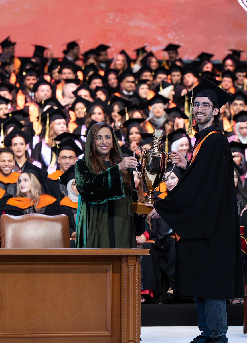 Bodour's tweet photo. Congratulations to the @AUSharjah Class of 2026! Graduation is a big achievement that starts a long journey of learning and growth. I look forward to seeing the great things our graduates will achieve from here. https://t.co/db31pyKZN4