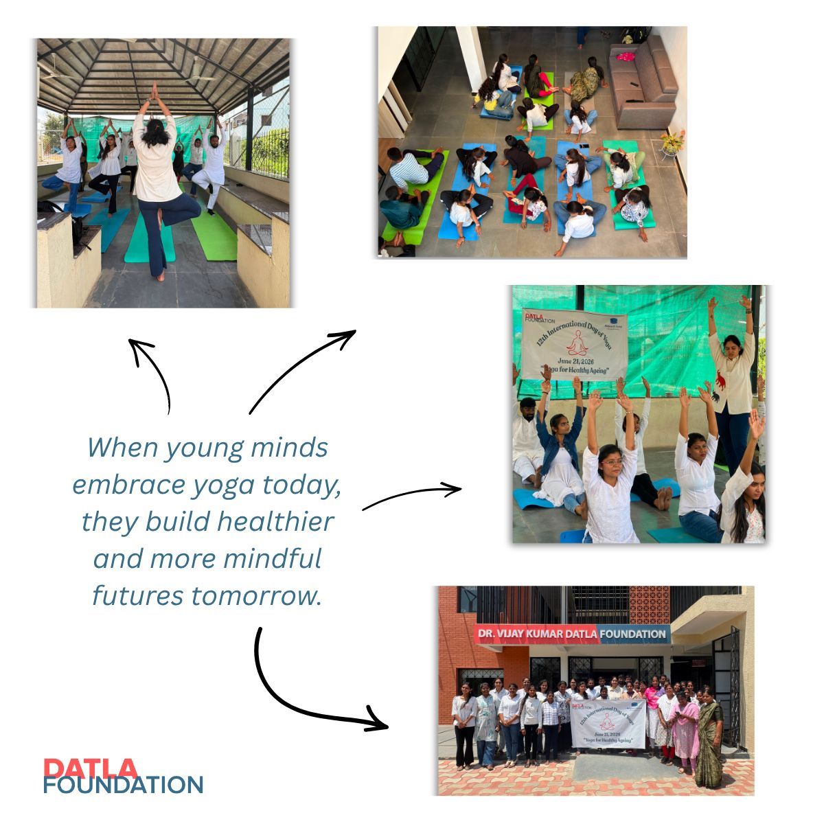 DatlaFoundation's tweet photo. On #InternationalYogaDay, community members at our Skill Centre came together to learn the importance of yoga and practice various asanas.
Introducing wellness habits early helps young adults build strength, focus, and resilience for the future.

#WorldYogaDay #DatlaFoundation https://t.co/mxJ77O4gDm