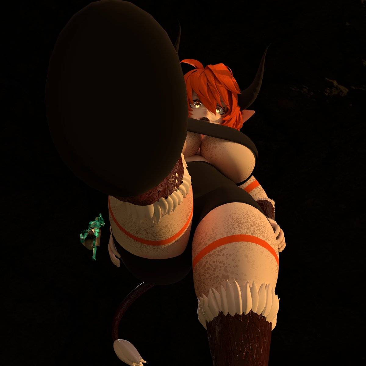 SanusSangria's tweet photo. New Character unlocked!

Maybelle Thorrn: A Minotaur who suffers from the Monarchoma disorder (A disease that makes her grow past her species normal height)
She had finally stopped growing at 75ft tall! Now she is the Sangria Estates Enforcer~ removing unwanted smalls~ https://t.co/PKsc657GXL