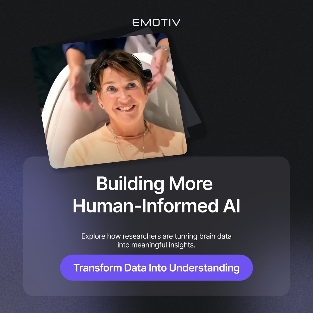 emotiv's tweet photo. 🧠 The brain changes throughout our lives. Understanding those changes may be one of the most important challenges in brain health.

See how researchers are using EEG and human-informed AI to uncover new insights into cognitive aging. https://t.co/qBs2n7O0qY

#BrainHealth https://t.co/rrvfrwrO1w