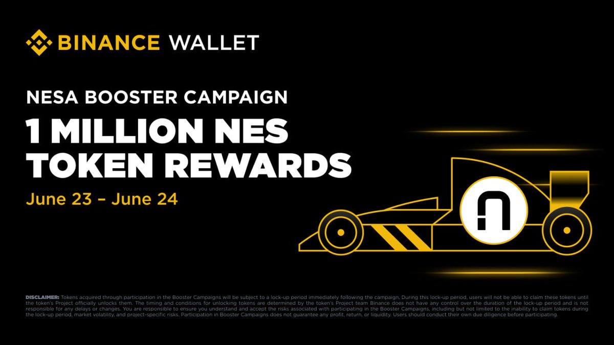 BinanceWallet's tweet photo. Participate in Nesa Booster Campaign

The Exclusive Booster Campaign with Nesa is now live!
🎁 Join and share 1,000,000 NES rewards.
📜 Binance users with 2+ Alpha Points are eligible to participate.
Participation will deduct 2 points to participate in the event. 

⚠️ Important Note: Tokens from the Booster Campaigns are subject to a lock-up period set by the project team. Please make sure you understand the risks before participating.

Join via Mobile: https://t.co/fo1TMJpQpE
Join via Web: https://t.co/HJJFHYoBdc