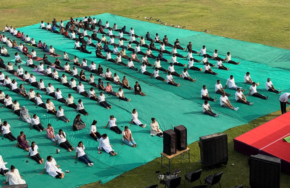 mriasofficial's tweet photo. Department of Swasthavritta &amp; NSS Unit, MRIAS, MGGI, proudly joins the global celebration of International Yoga Day 2026, promoting holistic health through the timeless practice of Yoga.
#Nss
#mrias
#swasthavritta
#Internationalyogaday https://t.co/K3re6sjeuI