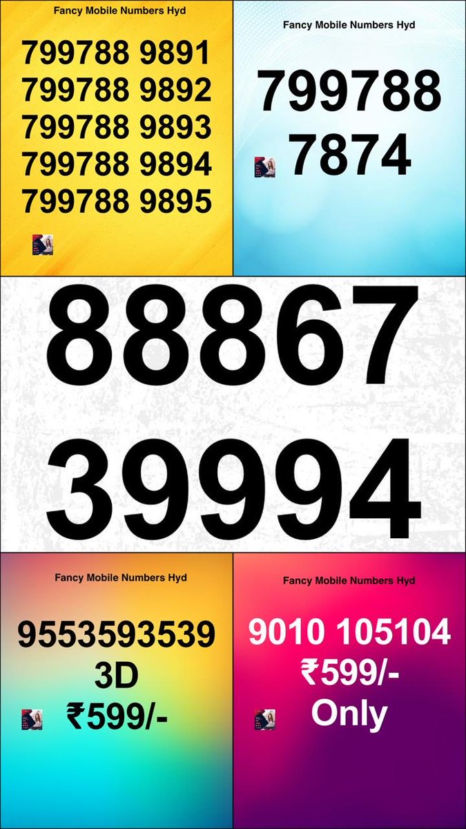 FancyHyd's tweet photo. 🔥 Fancy Mobile Numbers for Sale 🔥

Unique &amp; Easy-to-Remember Numbers Available.

📩 DM to Book Yours Today!

#FancyMobileNumbersHyd #VIPNumbers #Hyderabad https://t.co/G0Mr28COse