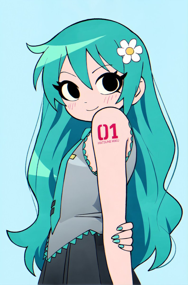 Crocnest's tweet photo. Hatsune Miku in the style of Scott Pilgrim / Hatsune Miku in the style of Scott Pilgrim #初音ミク https://t.co/rSHRACYKFM
