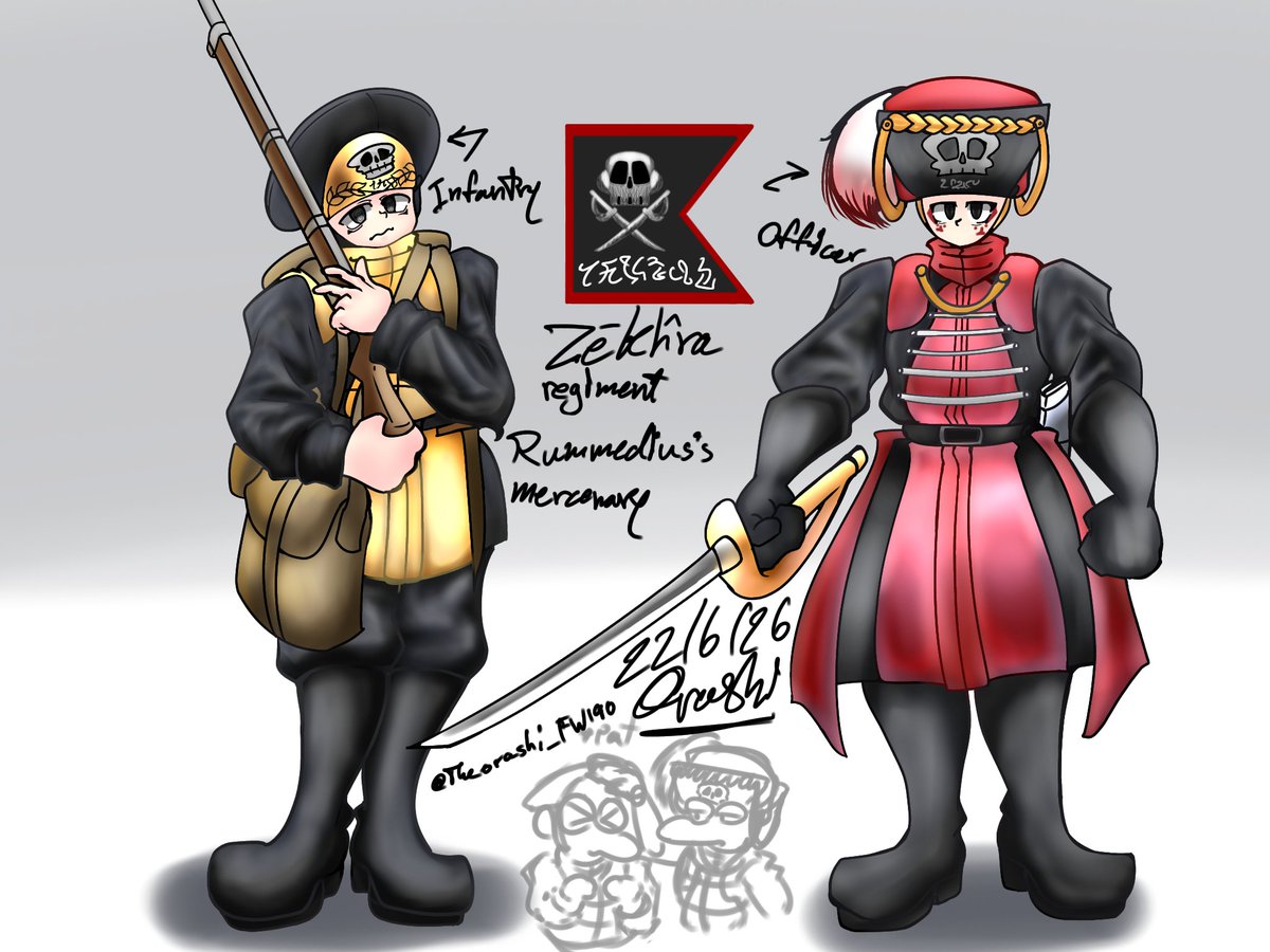 Theorashi_FW190's tweet photo. [repost]

"Zēkĥra" is a mercenaries from ex-kingdom

At first, they had their own kingdom, but it was collapsed from any corruption and civil war. That's why they have been a mercenaries to make a living.

#art #worldbuilding #illustration #digitalart #concept_art https://t.co/OwROvEbyAn