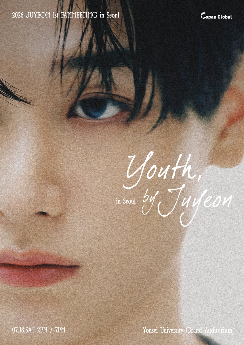 Withmuu_twt's tweet photo. 💖 2026 JUYEON 1st FANMEETING “YOUTH, BY JUYEON”

더보이즈 주연의 첫 단독 팬미팅✨

📍 공연 일정
2026.07.18 (토)
- 1회차 : 14:00 (KST)
- 2회차 : 19:00 (KST)

📍 공연 장소
연세대학교 대강당

🎫 티켓 오픈
2026.06.26 (금) 8:00PM (KST) ~

▶️ 자세한 내용은 예매처 티켓링크를 확인해 주세요.
https://t.co/AeaZ2CLEm3

#JUYEON #주연 #THEBOYZ #TBZ #더보이즈
