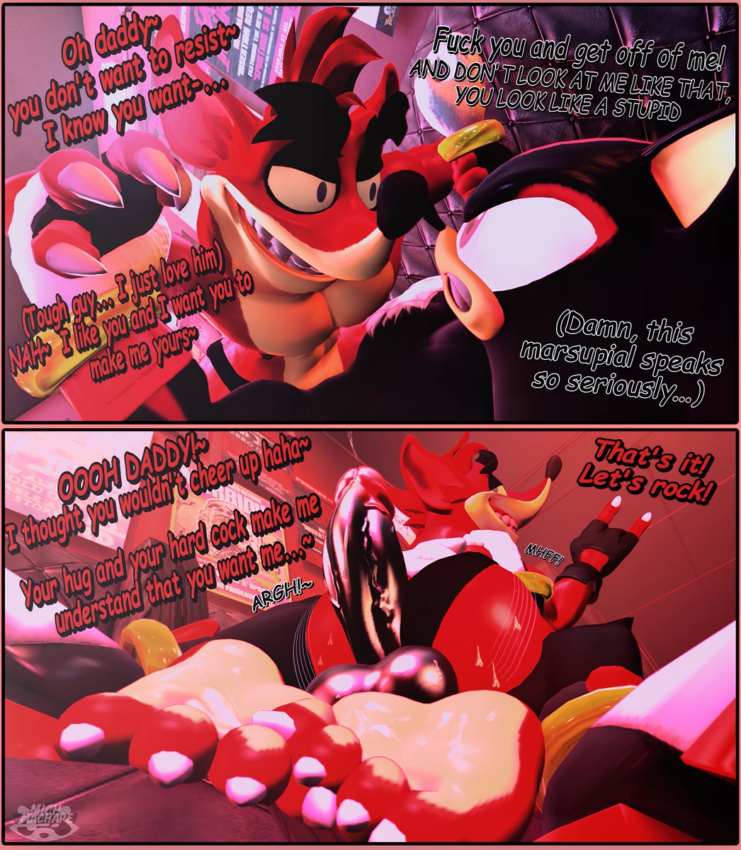 MichMachape's tweet photo. Two evil friends.
Evil Crash's peculiar way of making friends.
Credits on my FA: https://t.co/TLWV1acTlO

#evilcrash #shadow #furry #furrygay #minicomic #render #sfm #nsfw https://t.co/Ymzj64mFYg