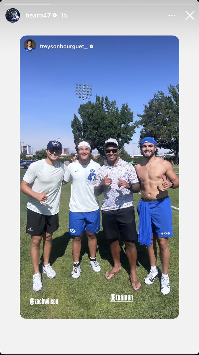 mvp30_curry's tweet photo. Bear and Treyson with Zach Wilson and Tua 👀 https://t.co/eqG2cxuEON