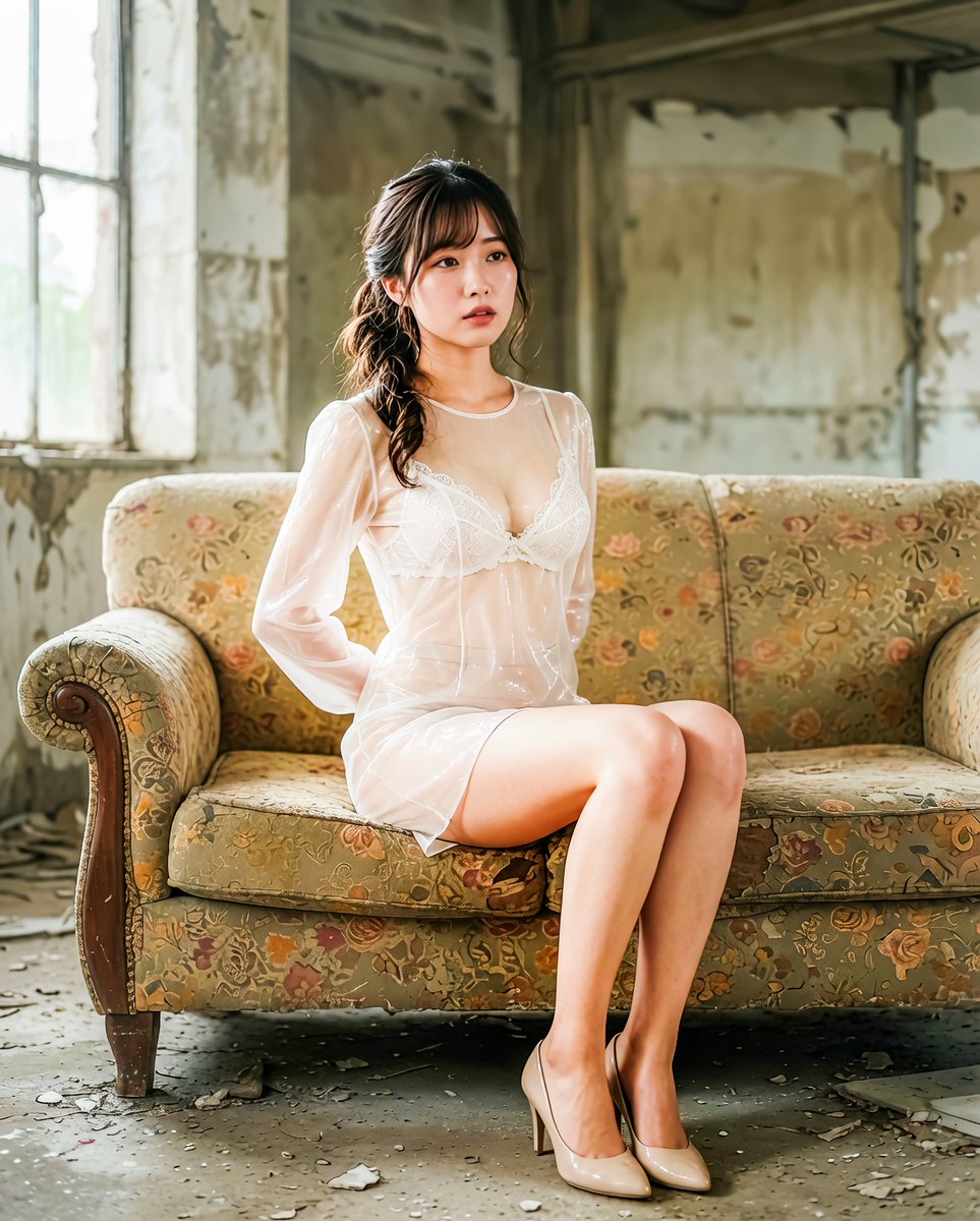 pikachuall's tweet photo. 在這間破敗的空屋裡，我緩緩睜開眼睛，腦袋還被昨晚的酒意弄得有些暈沉。陽光從斑駁的窗戶斜斜灑進來，照亮了身下這張老舊的花紋沙發。
我下意識地想坐起身，卻發現自己完全無法動彈。粗糙的麻繩緊緊纏繞在我身上，從胸口開始，一圈圈交錯勒住我豐��的乳房，繩結深深嵌入柔軟的乳肉裡，讓我的乳尖在摩擦中又癢又硬地挺立著。
雙臂被反綁在身後，膝蓋和大腿也被密密麻麻地捆住，分開成羞恥的M字形，薄透的白色睡裙早已被拉到腰間，半透明的布料黏在汗濕的肌膚上，幾乎什麼都藏不住。
我的私處就這麼暴露在空氣中，只剩下一條早已濕透的蕾絲內褲勉強遮掩。「嗯……這是怎麼回事……？」我心裡一驚，瞬間清醒過來，開始用力掙扎。手臂拼命往後拉，大腿試圖併攏，想把身體扭轉過來……可是每一次用力，麻繩就更深地咬進我的肌膚，勒得我乳房發脹、腰側發疼，卻完全無法鬆動半分。
那種徹底被束縛、無力反抗的感覺，讓我心底湧起一股強烈的羞恥與慌亂——我暗戀她這麼久，昨晚終於鼓起勇氣跟她約會，怎麼會……變成現在這副模樣？沙發邊傳來熟悉又讓我心跳加速的低笑聲。
她——我心儀已久的姊姊——穿著寬鬆的襯衫，緩緩走近，跪坐在我身旁。昨晚我還紅著臉靠在她懷裡撒嬌，現在卻被她親手綁成這樣，任人宰割。「醒了啊，小公主？」她的聲音帶著玩味和寵溺，修長的手指順著我被繩子勒得鼓起的乳溝慢慢滑下，「昨晚你喝得那麼可愛，一直黏著我，紅著臉說想被我欺負……姊姊就成全你了。」我臉頰瞬間燒得通紅，心跳快得幾乎要蹦出來。明明應該害怕、應該生氣才對，可身體卻誠實得可怕��
我又試了一次，用盡全力扭動腰肢，想把被大大分開的雙腿合起……結果只換來繩子更用力地摩擦大腿內側和私處，帶來一陣又酥又麻的快感。
我的呼吸變得急促，腦中一片混亂：為什麼被她這樣綁著……我竟然會覺得興奮？暗戀了那麼久的人，現在正用這種霸道的眼神看著我無助的模樣……這種被完全掌控的羞恥感，竟然讓我下面越來越濕。「不要……姊姊……快放開我……」我喘息著小聲抗議，卻連自己都聽得出聲音裡帶著顫抖的嬌軟。
「不要？」她低笑，眼神裡滿是壞壞的滿足，另一隻手探進我被繩子大大分開的雙腿間，隔著濕透的內褲，按壓著那顆腫脹的小核。繩子隨著她的動作拉扯，每一下都讓我全身發顫。
「可是這裡……已經濕成這樣了呢。暗戀我這麼久，現在終於落到我手裡了？還想掙扎？乖乖的，沒用的喔。」我咬住下唇，水汪汪的眼睛望著她。被綁得無法動彈的身體，只能任由她為所欲為。那種徹底被心儀的姊姊掌控的無力感、羞恥感和強烈興奮交織在一起，讓我腦袋一片空白，只能無助地輕輕扭腰，卻越扭越覺得自己像在邀請她更深入。
她俯下身，嘴唇貼上我的耳垂，輕輕咬了一口，熱氣噴在我的頸側：「昨晚你還主動親我，說想被我好好玩弄……現在後悔了嗎？」說完，她靈巧地撥開內褲邊緣，手指直接滑進我已經泥濘一片的緊熱蜜穴裡，緩慢而深入地抽插，時不時故意勾弄最敏感的那一點。「啊……嗯嗯……！」我再也忍不住，壓抑的嬌喘從唇間溢出。繩子勒得我乳房發脹，私處卻被她手指帶得又癢又酸，汁水順著大腿內側不斷滑落。我心裡明明還在掙扎著「這太羞恥了……」，身體卻誠實地收縮著，緊緊纏繞她的手指。
「乖……今天一整天，你都是姊姊的。」她吻上我的唇，舌頭霸道地糾纏，同時手指加快了節奏，在我體內攪弄出淫靡的水聲，「叫大聲一點，讓姊姊聽聽你暗戀我這麼久，到底有多想要我……」破敗的空屋裡，只剩下我無法克制的喘息與呻吟，以及麻繩摩擦肌膚的細微聲響。昨晚甜蜜的約會，徹底變成了這場禁忌又色情的綁縛遊戲……而我發現，自己竟然一點都不想逃開，只想徹底沉淪在她給我的快感裡。