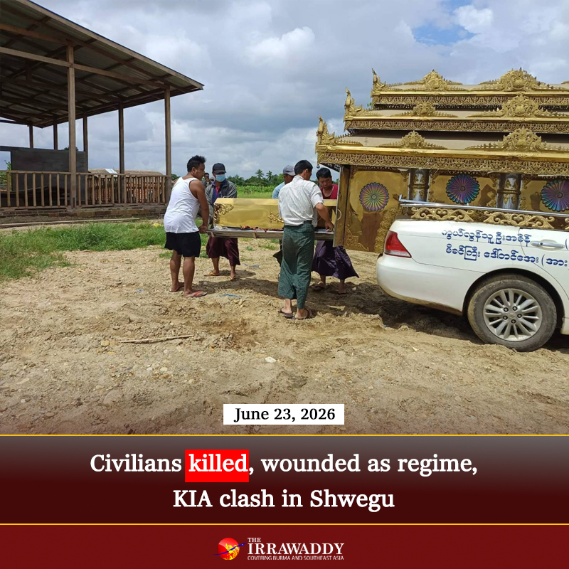 IrrawaddyNews's tweet photo. A civilian was killed and another wounded when shells hit Shwegu, Kachin State on Mon amid clashes between Myanmar military and Kachin Independence Army, locals said. (Photo: Woman killed by artillery in Shwegu / Yawpan Chyau Chyi) #WhatsHappeningInMyanmar https://t.co/NPZMdvXXHB