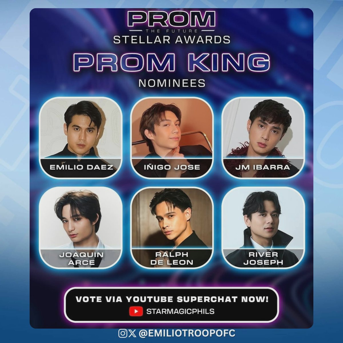 emiliotroopofc's tweet photo. 👑 Let's make it happen!

Cast your votes for Emilio Daez as Prom King at the Star Magic Prom this June 26. Let's show our love and support for the one who continues to inspire us with his talent, charm, and kindness. ✨

#VoteEmilioDaez #PromKingEmilio #StarMagicProm2026 https://t.co/zcLsi4nC51
