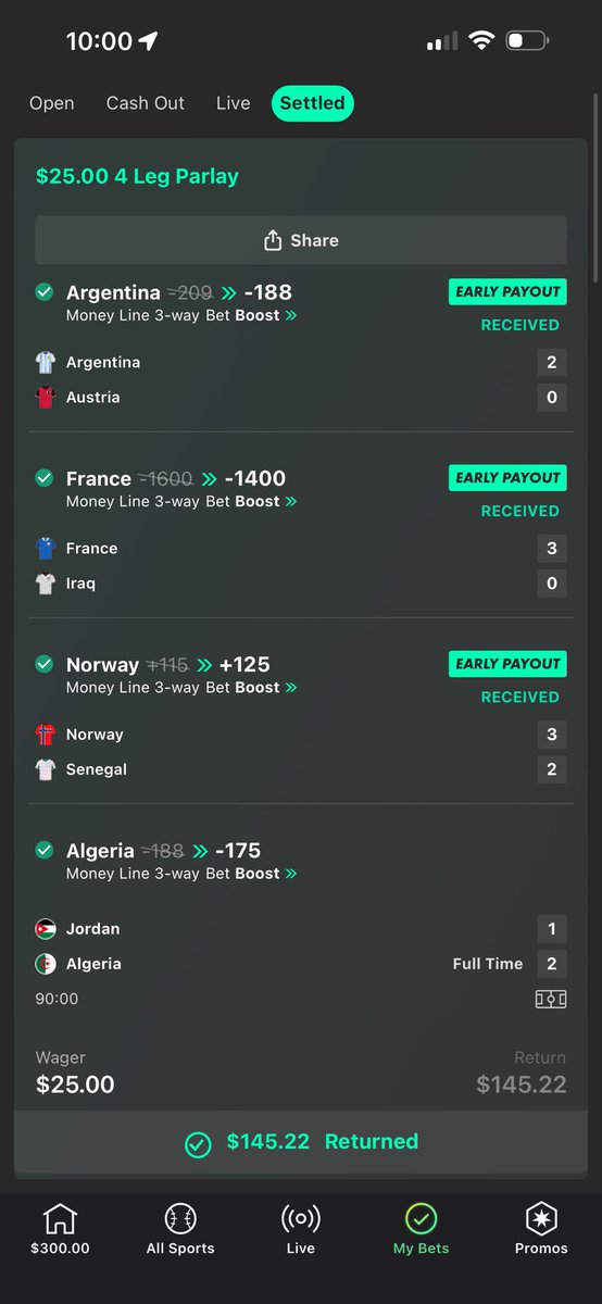 thinkermuffin's tweet photo. @bet365 Thank you for the early birthday gift and thank you @FIFAWorldCup for these banger parlays!! https://t.co/th6mc2pXws