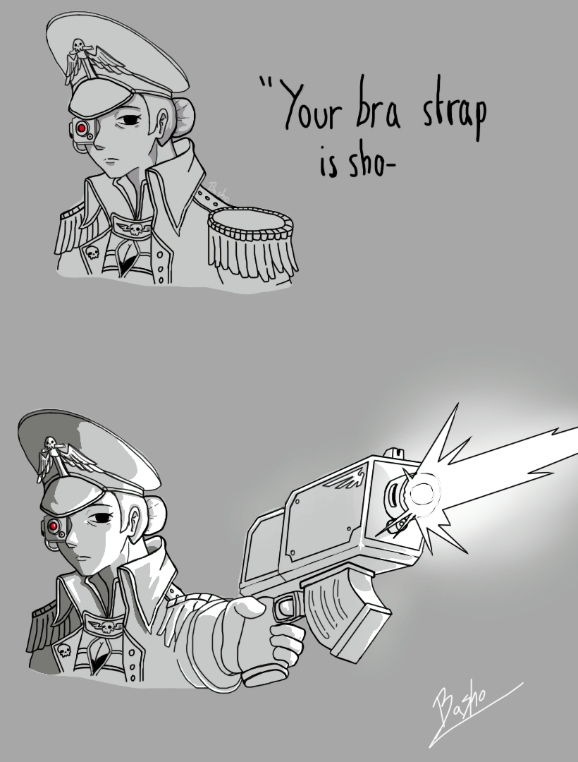 BashoAndr's tweet photo. warhammer Commissar  🤫

#warhammer40k #warhammer #WarhammerArt #WarhammerCommunity https://t.co/HZGjiQWLrL