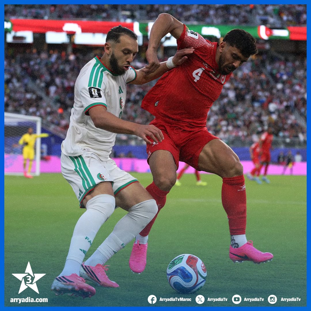 arryadiatv's tweet photo. Mondial 2026 (Gr. J/2e journée).. L’Algérie s’impose face à la Jordanie (2-1).
https://t.co/muIxYKDRY4
#FIFAWorldCup #FIFA #FRMF #ENMaroc #ALGJOR https://t.co/HqsGt1xjq5