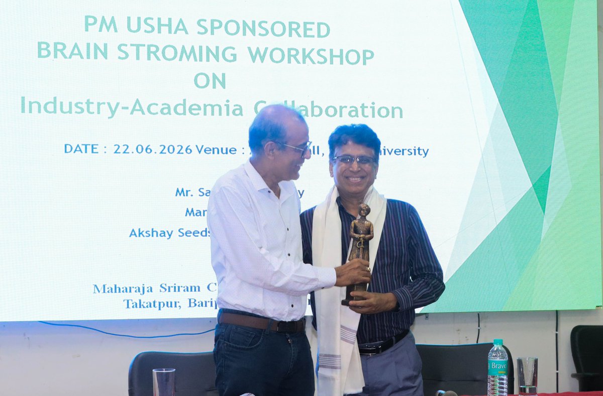 mscb_official's tweet photo. PM-USHA Sponsored Brainstorming Workshop on Industry–Academia Collaboration at MSCB University, Baripada, inspired innovation in agriculture. Mr. Sambit Satapathy highlighted research, mentorship, and sustainable agribusiness partnerships for a stronger future.
#education_system https://t.co/3OZYWqmQQR