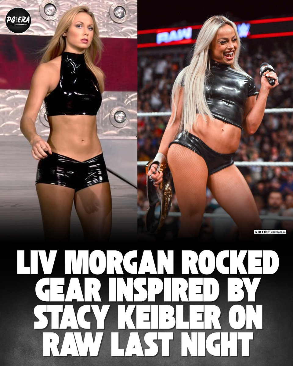 thepgeraa's tweet photo. Liv Morgan wore Stacy Keibler-inspired gear on RAW last night 🔥

Who did it better? https://t.co/cqwQHgqkPS