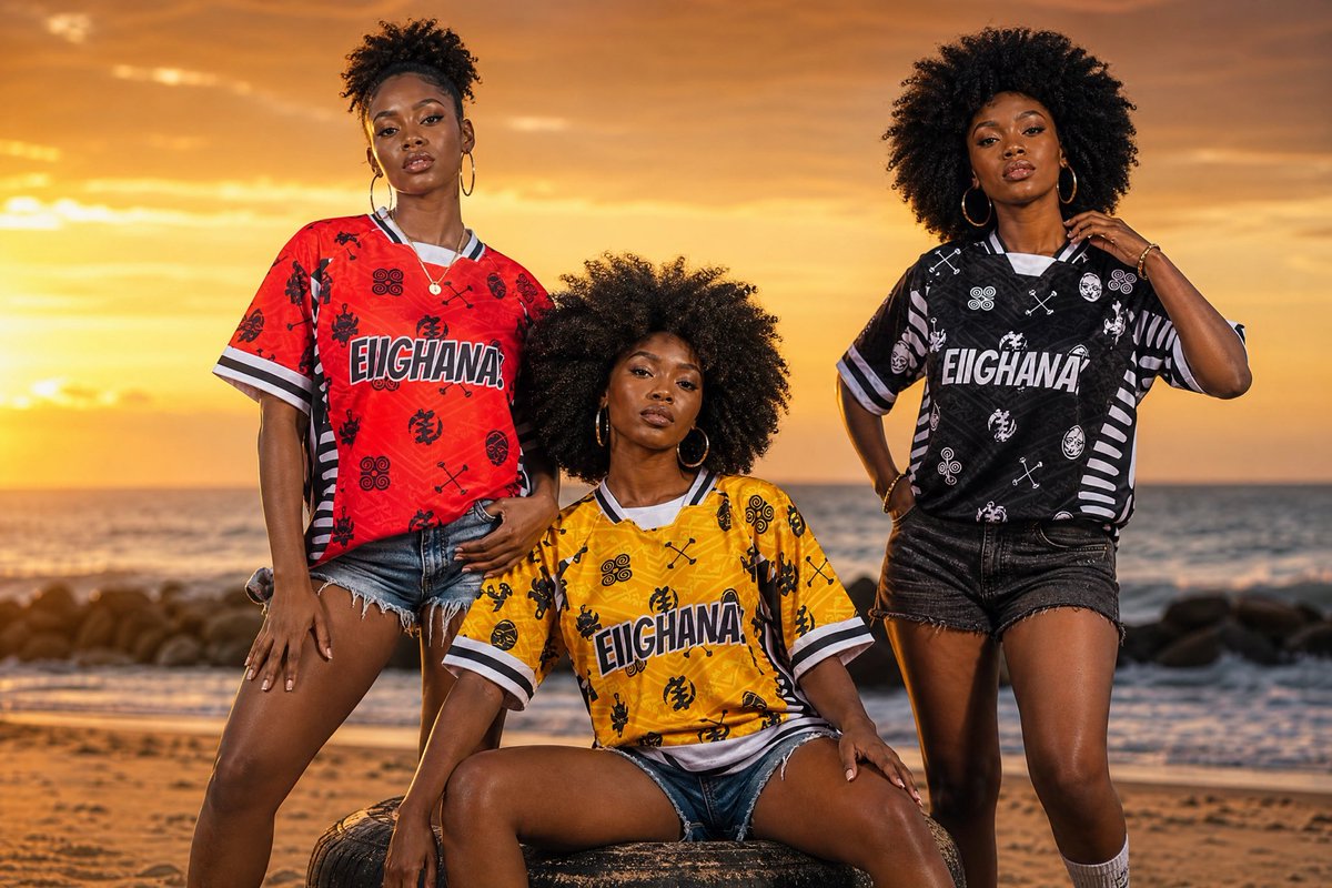 eiighana_'s tweet photo. NO MORE TALK. The official EIIGHANA Jersey is OUT NOW! 🌍👕

Pure culture, elite design, maximum drip. Don't check the timeline later and regret it—limited stock is live.

🛒 Secure yours instantly via the link in our bio!

#EIIGHANA #BlackStars #WorldCup2026 #Ghana #Streetwear https://t.co/L6w4NT19xW