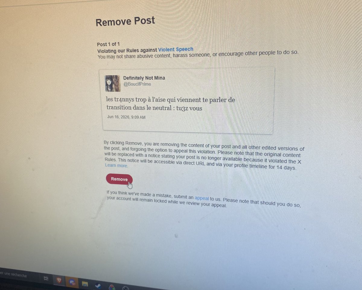 BoucifPrime's tweet photo. Ni oubli ni pardon X c'est foiré je reviens pas jusqu'à ce que motsdemite me follow https://t.co/ZFxxK7TPGx