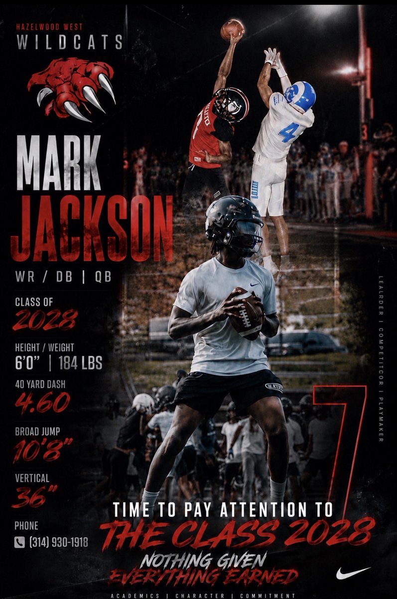 mark_ondat2's tweet photo. Attention College Recruiters – The Class of 2028 Is Coming.

The next generation of talent is ready to make its mark. Let’s  build bonds and connections with 2028. 
@JPRockMO @247recruiting @6starfootballMO @PrepRedzoneMO @MidMoRecruiting 
Email… rpckeyso@gmail.com https://t.co/9I2MJXUsE9