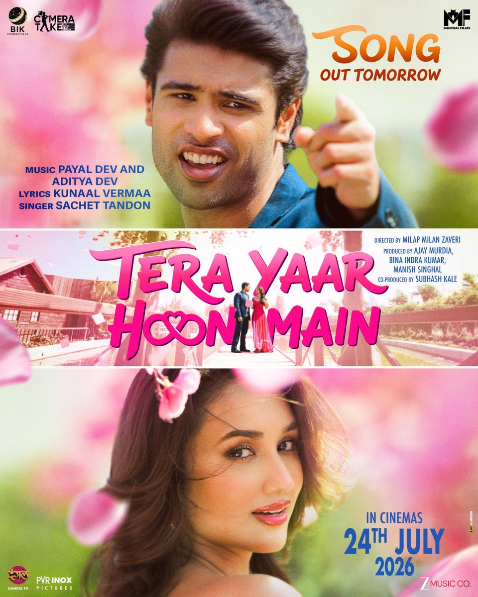 taran_adarsh's tweet photo. INDRA KUMAR'S SON AMAN MAKES HIS ACTING DEBUT: 'TERA YAAR HOON MAIN' TITLE SONG TEASER OUT NOW – NEW RELEASE DATE ANNOUNCED... #TeraYaarHoonMain is now set to hit theatres on 24 July 2026, arriving *one week earlier* than previously announced.

The makers have also unveiled the teaser of the film's title track, offering a glimpse into its world of love, friendship, and relationships... The full song will be unveiled tomorrow.

Directed by Milap Milan Zaveri, #TeraYaarHoonMain marks the acting debut of #AmanIndraKumar, who stars opposite #AkankshaSharma, with #PareshRawal in a pivotal role.

Presented by Ajay Murdia in association with Mumbai Films, BIK Productions, and Enter10 Television, the film is produced by Ajay Murdia, Bina Indra Kumar, and Manish Singhal... Subhash Kale is the co-producer... A Camera Take Films production.