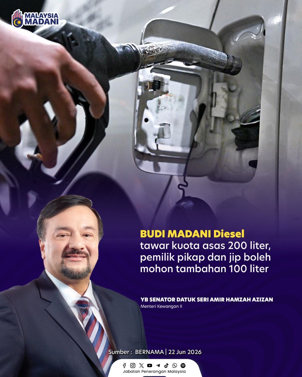 JPenerangan's tweet photo. Pendekatan itu memastikan subsidi diberikan kepada penerima yang layak berdasarkan penggunaan sebenar mereka, tanpa mengira sama ada menggunakan diesel atau RON95. ⛽✅👨‍👩‍👧‍👦💰🇲🇾

#RancakkanMADANI
#MADANIBekerja
#TaatSetia
#JabatanPenerangan https://t.co/tkKhtZf6Xl