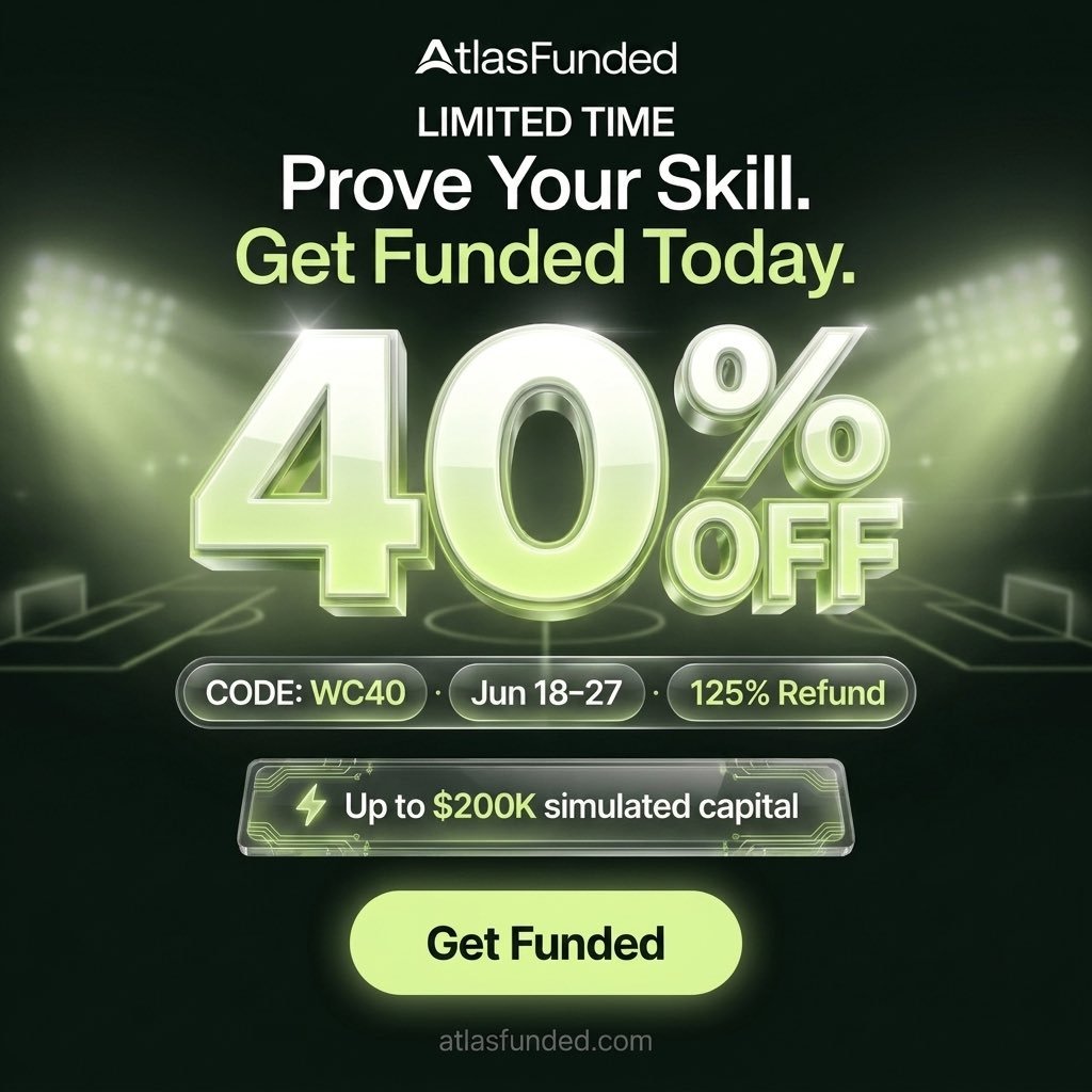 trader_arslan's tweet photo. Atlas Instant Zero was just recently launched.

No evaluation. No consistency rule. Instant funding from day one.

And right now with the World Cup promo, you can get 40% off.

Simulated accounts up to $200,000 and 125% refund. 

This promo is only available for a limited time. Jun 18–27

Use Code: WC40

Prove Your Skill. Get Funded Today
https://t.co/9MygCdc3Fl