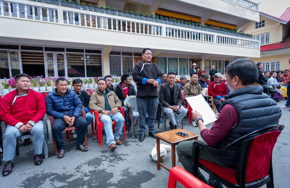 PemaKhanduBJP's tweet photo. Behind every strategic road in our border areas stands the unwavering dedication of BRO labourers. Pleased to meet the BRO Labourers Union, Tawang District, and hear their concerns and suggestions firsthand.

Their service in some of the harshest terrains is a testament to courage, commitment, and patriotism.