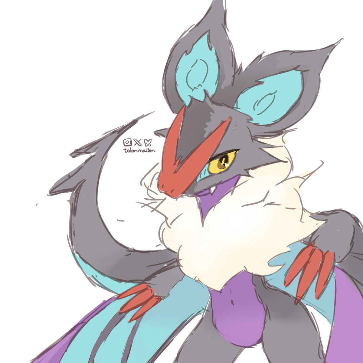 TalonMallon's tweet photo. dont have work today so I llazily drew a noivern https://t.co/u0eOVdBQxn