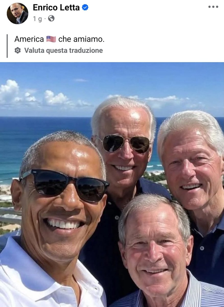 Giorgioaki's tweet photo. I 4 DELLA BUONA MORTE
Di Marco Travaglio

L’altro giorno, mentre a Londra crollava Starmer, ultimo astro della “sinistra” guerrafondaia, Renzi abbandonava momentaneamente la navetta Roma-Riad e volava a Chicago per l’autocelebrazione del più clamoroso bluff del “progressismo” mondiale: Barack Obama, quello che doveva chiudere il lager di Guantanamo, tuttora aperto; poi doveva garantire al mondo un futuro di pace (gli diedero persino il Nobel sulla fiducia), ma negli otto anni della sua presidenza gli Usa bombardarono sette Paesi (Afghanistan e Iraq, da cui si guardarono bene dal ritirarsi, e poi Siria, Libia, Somalia, Yemen, Pakistan: migliaia di vittime civili). Il disastro in Nordafrica dovremmo ricordarlo bene perché lo stiamo ancora pagando: le “primavere arabe” sostenute manu militari da Obama produssero, oltre all’assassinio di Gheddafi e alla caduta di Mubarak, lo sfascio della Libia e il golpe di al Sisi in Egitto (le elezioni le avevano vinte i Fratelli Musulmani, quindi non valevano). E la destabilizzazione dell’Ucraina contro la Russia e l’Europa iniziò con Bush jr. e proseguì con Obama, col suo vice Biden e la mestatrice Victoria Nuland che finanziò Maidan al grido di “Fuck Europe!”. Il lupo travestito da agnello, di recente omaggiato dalla Schlein, ha inaugurato l’Obama Presidential Center, costato la miseria di 850 milioni di dollari, insieme a Bush jr., Clinton e Biden.

Trump non era invitato perché ha fatto una sola guerra illegale in cinque anni, mentre i quattro predecessori ne hanno scatenate o provocate o coperte una dozzina: Serbia, Somalia, Afghanistan, Iraq, Siria, Libia, Ucraina, Gaza e Libano (le ultime due seriali), per citare solo le più famose e senza contare le stragi impunite tipo Cermis, le torture da Abu Ghraib a Guantanamo, i rapimenti nei Paesi sudditi (l’Italia condannò gli agenti Cia della rendition di Abu Omar, ma Napolitano e Mattarella li graziarono subito per ordine di Obama). Quattro criminali di guerra con milioni di morti sulla coscienza che, se esistesse il diritto internazionale, sarebbero ricercati dalla Cpi come Putin e Netanyahu. Invece passano per i buoni e danno lezioni al cattivo Trump, che tenta invano di eguagliarli. E, mentre la Volpe di Rignano si beava di quella bella compagnia facendo ciaociao con la manina, Enrico Letta ripostava la foto dei Quattro della Buona Morte con la bandierina Usa e un commento alla bava: “America we love”. Cioè faceva sapere che ama Bush jr., Clinton, Biden e Obama. Poi, naturalmente, tutti a contestare la Meloni perché stava fino all’altro giorno col presidente che di morti ammazzati non ne ha ancora fatti abbastanza. Tanta brava gente di sinistra si chiede che ci faccia Renzi nella coalizione progressista. Ma sbaglia la domanda: quella giusta è che ci faccia il Pd.