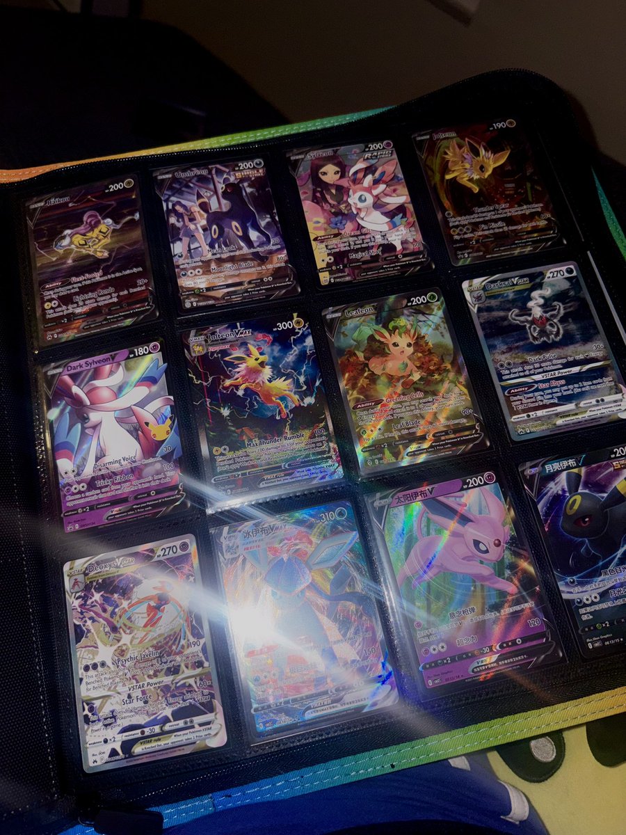 thotmaildotcom's tweet photo. got sooo many great cards for my bday!!🥰🥂✨🎈 here’s my fav binder pages at the moment! i love pokemon!!!!💛 https://t.co/CqT5DmfFR4