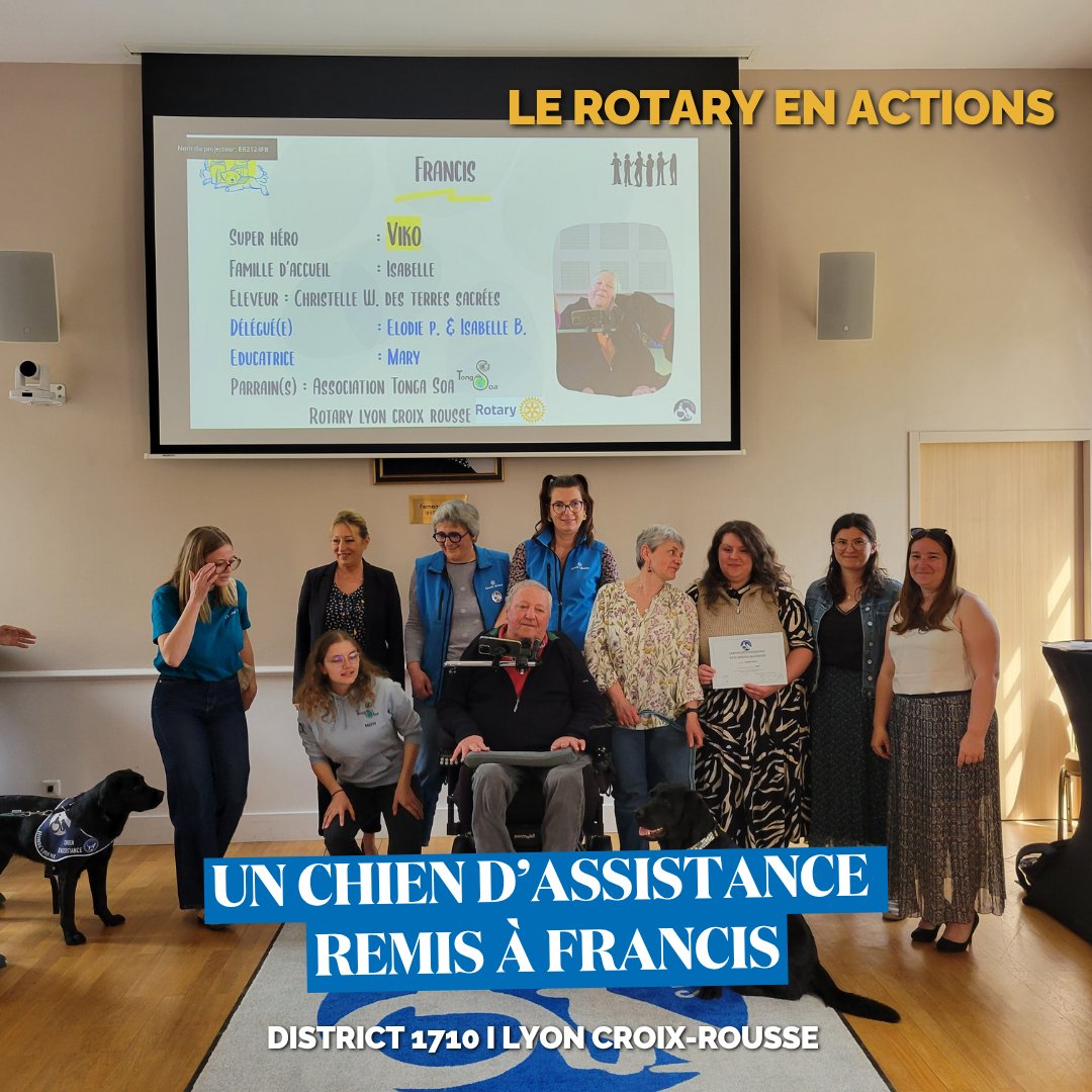 rotarymagfr's tweet photo. 🐾 Après 22 mois d’éducation, Viko a rejoint Francis pour l’aider dans les gestes du quotidien et renforcer son autonomie.

https://t.co/t9TWcZ3oyN

#Rotary #ChienDAssistance #Autonomie #Handicap https://t.co/BMbMRglhkw