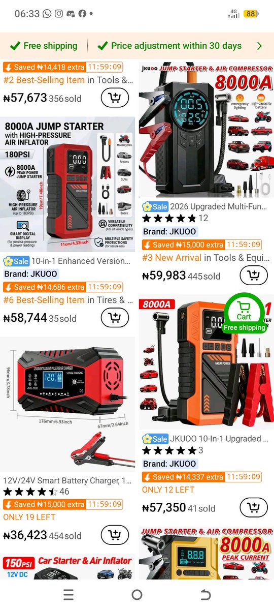 OKTOYE's tweet photo. 10-in-1 Upgraded 180 PSI Portable Tire Air Compressor, Inflator, 8000A Heavy-Duty Car Jump Starter Pack,Featuring Digital Display and LED Flashlight.
🎉 Coupon price[₦61,804] to 
item link: https://t.co/wWc3wD8YnS
⚠️ The discount may vary, please refer to the page display. https://t.co/Fsj5QSYFSC