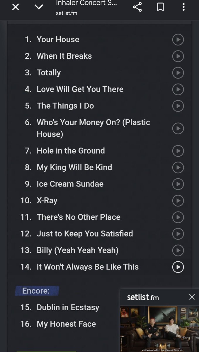 Different_Hos's tweet photo. I fear this is thr brst setlist they've ever played https://t.co/GnhhIVTjDb
