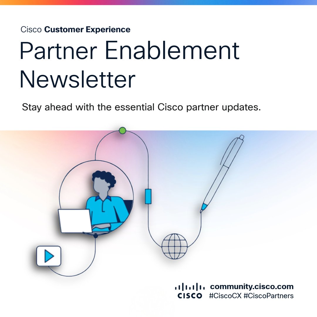 CiscoCommunity's tweet photo. Get essential monthly #CiscoPartners updates delivered to your inbox with the #CiscoCX Partner Enablement Newsletter, featuring LCA news.
π€ Subscribe: https://t.co/opplvVZRp6 #CiscoPartnerSuccess
π¬ Partner Hub: https://t.co/7oXw02z4Pg (with login credentials) #CiscoCommunity https://t.co/okJ9XTLMIl