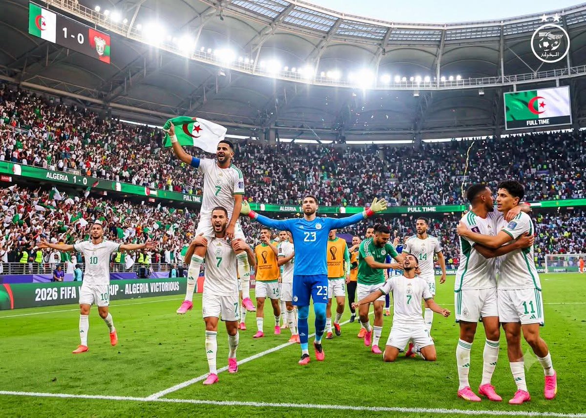 oltsport_'s tweet photo. Algeria completely rewrote the record books today 🇩🇿

✅ FIRST TIME ever winning a World Cup match after trailing!

✅ 9/9 WINS for Algeria whenever Amine Gouiri scores! (100% record) 

✅ FIRST TIME in World Cup history that Algeria & Morocco both win a match in the same tournament! 🇩🇿🇲🇦

The North African football matrix is completely unlocked! 🔓

#FifaWorldCup2026WithOltSports