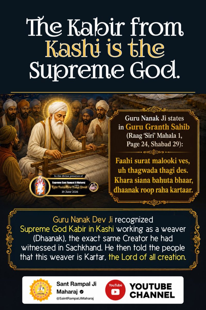 drannu314's tweet photo. #काशी_वाला_कबीर_ही_भगवान_है
#SantRampalJiMaharaj
#SantRampalJi_YouTubeChannel
#KabirParmeshwar_PrakatDiwas #Kashi #banaras #up #vedas
#KabirisGod #Kabir #sanatandharma #bhagavadgita https://t.co/5k0GDePRd9