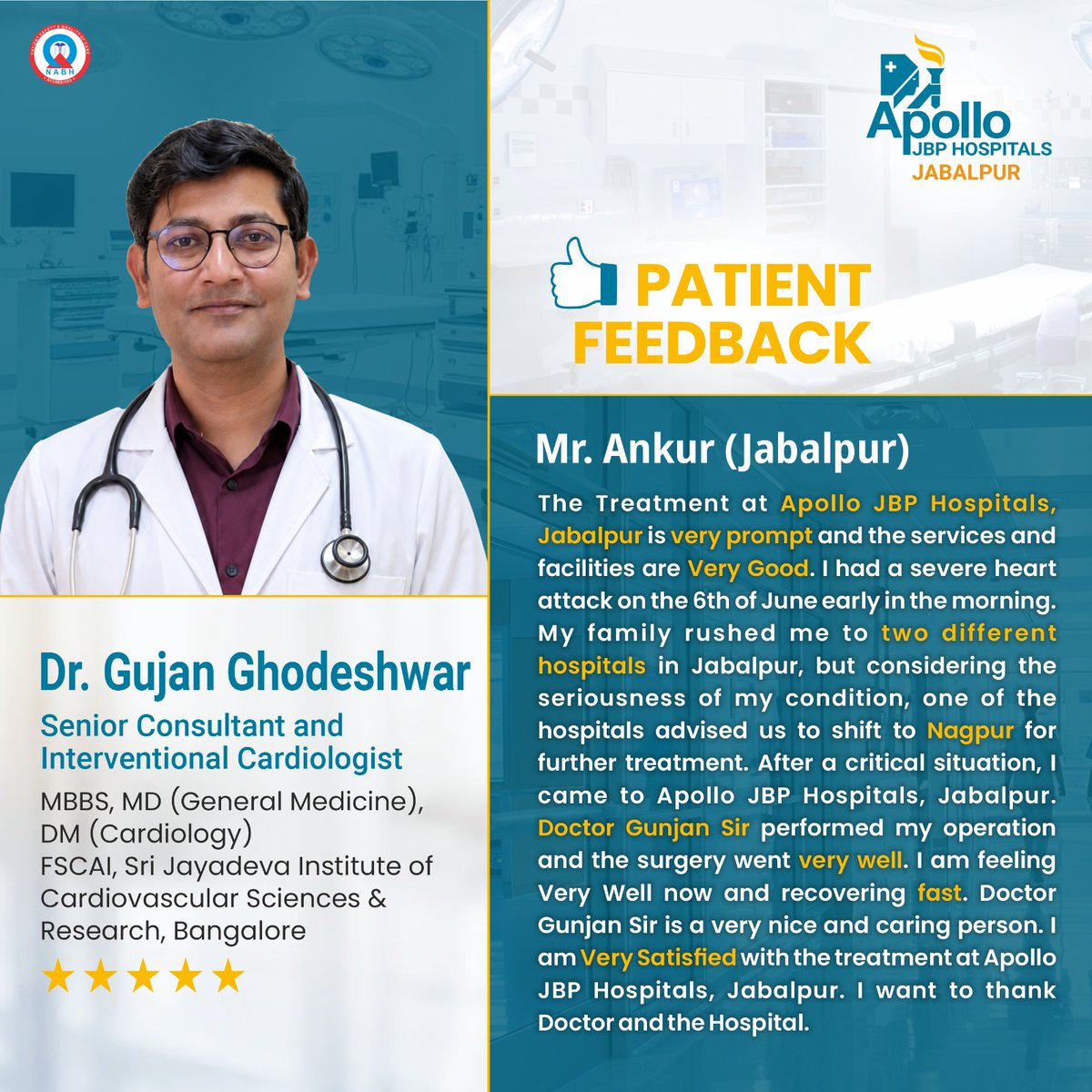 ApolloJbp's tweet photo. ❤️ From Critical Condition to Recovery: A Story of Trust and Timely Care

When every second mattered, Apollo JBP Hospitals, Jabalpur became a ray of hope. https://t.co/6E5YsreQMP
