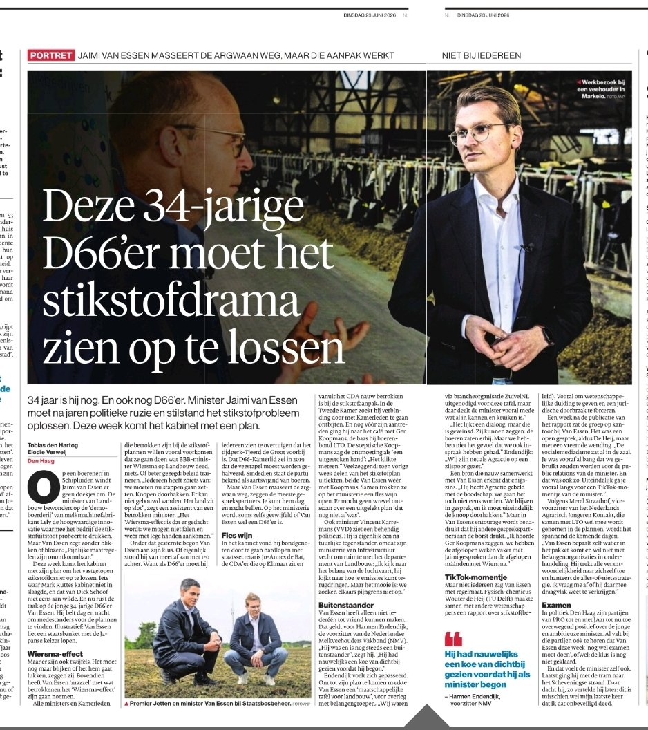 john_witkamp's tweet photo. Hoppa! Vandaag gooit #DPG er nog een schepje bovenop met het proppen van #D66 "boerensloper" van Essen. 

Na het dwaze stikstof verhaaltje van gisteren, kan dit er nog wel bij. 
De zomer wordt niet alleen heet van de temperatuur. 🤧
#reddeboeren #Stikstoffuik https://t.co/tijw9sVi9r