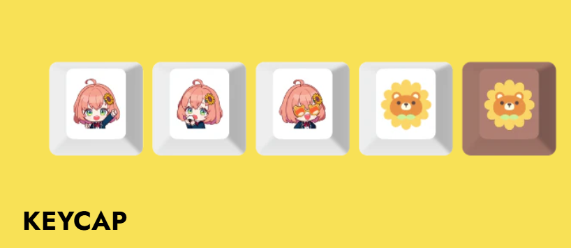 honmahimawari's tweet photo. みてみてみてみて～～🌻🍙
キーキャップとマウスパッド❣

🍙おにぎり🍙と👓グラサン👓
似合ってるでしょっっっ🎮💛

詳細は特設サイトにあるよ👀 https://t.co/HB03uPvMUv