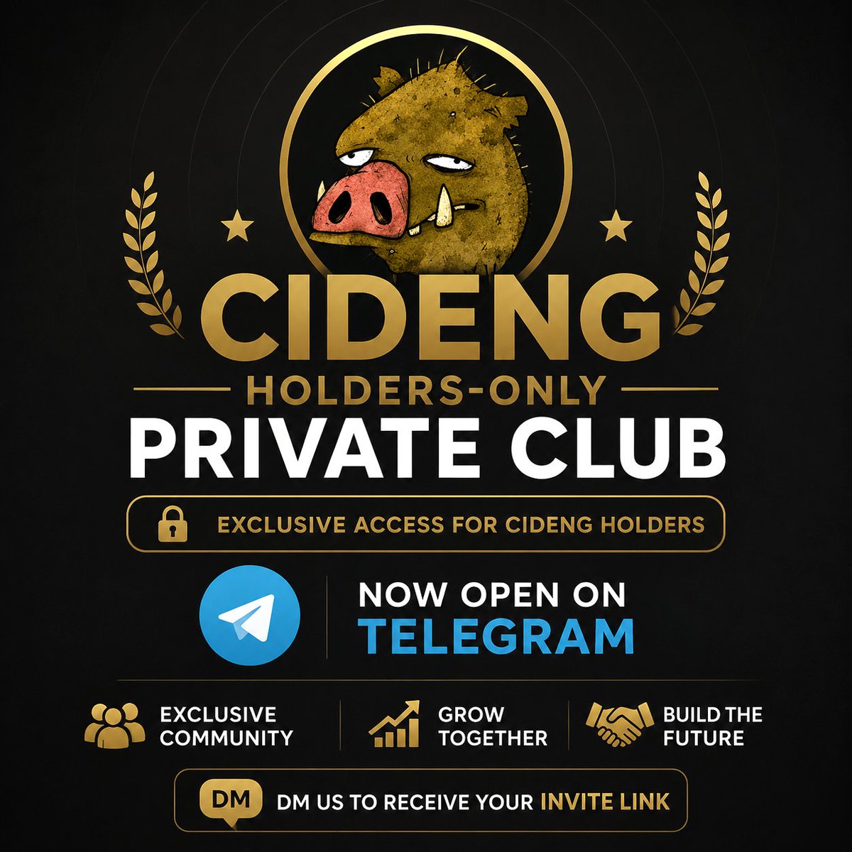 cidengcoin's tweet photo. $DENG
 
We’ve officially launched a private club exclusively for Cideng holders.

If you hold Cideng tokens and want to be part of the journey as we continue to build and grow the Cideng ecosystem together, send us a DM and we’ll send you an invite link.

This community is for dedicated holders who believe in the project and want to help shape its future.

If you're a holder, we’d love to have you join us.

#wildboar #gurug #solanameme #memecoin #solana #raydium #floki #pepe #snek #slerf #catmeme #cideng #deng #cidengcoin #dengtoken