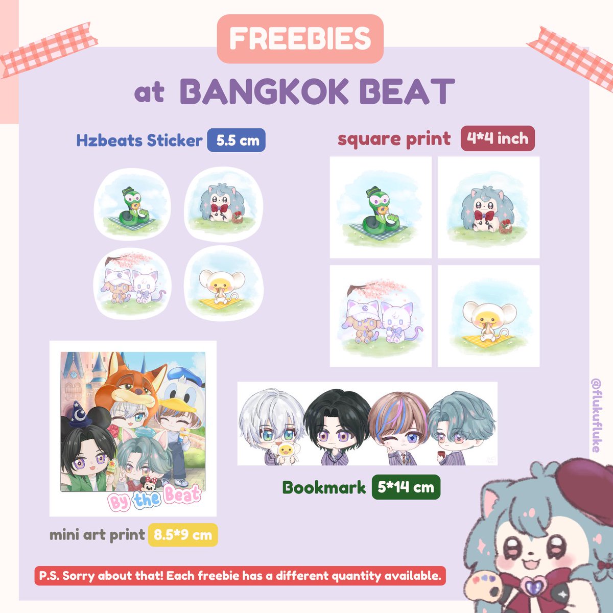 flukufluke's tweet photo. Freebies at Bangkok Beat 

Only HzBeat freebies.💗🎤
Each person may choose one freebie per HzBeat (Zerpent, Doremin, Seinyan, and Debonheir)

P.S. Each freebie has a different quantity available.

#BangkokBeat https://t.co/EkPVwzmFKV