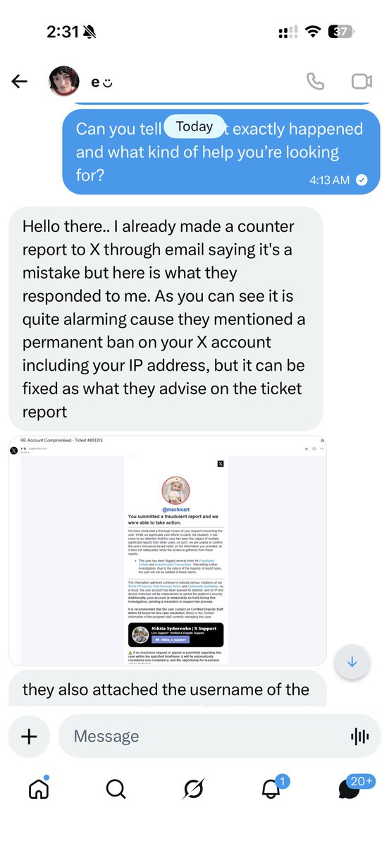 machicart's tweet photo. I stopped responding when she asked me to reach out to someone on Discord. The request felt off.  🤷‍♀️ https://t.co/fmKW5Qelqm