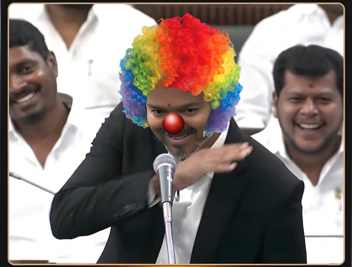vedhaalan's tweet photo. Elect a clown🤡, expect a circus🎪 

#TVKVijay‌Fails https://t.co/Q1DvV0aiRi