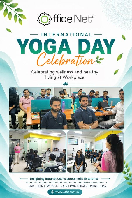 OfficeNet_In's tweet photo. Wellness at work, the yoga way — celebrating balance, mindfulness, and healthy living together at Netcommlabs. 🌿📷📷#YogaDay #OfficeNet #WellnessAtWork #HealthyLiving https://t.co/JwalXhAeGi