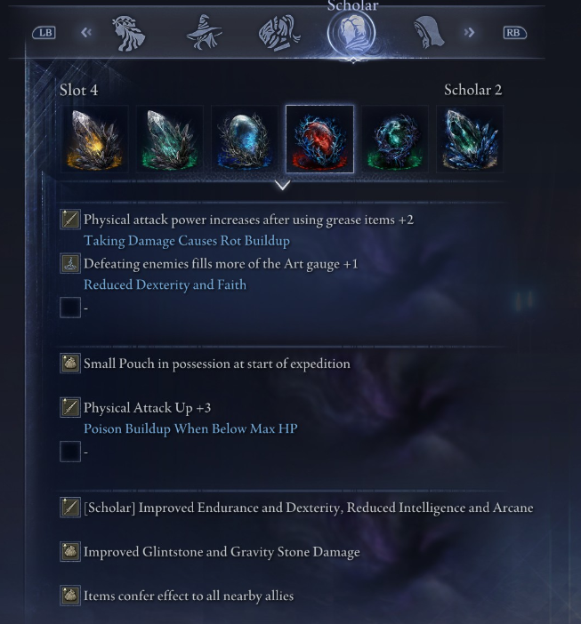 badpixy69's tweet photo. i played around with a lot of variations on a support dex build. did a few games with sorceries but i didn't really have the relics for it. this was my final build. it wasn't especially strong bc i didnt have room for a lot of damage relics but it was fun https://t.co/yVkUaUll9X